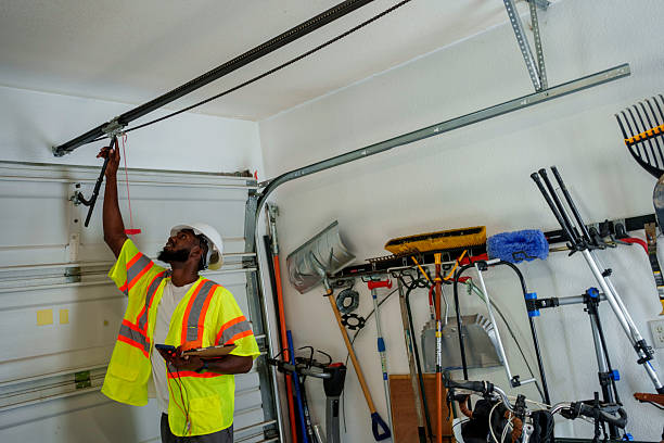 Professional Garage Door Panel Replacement technician working in Montgomery County County, NC